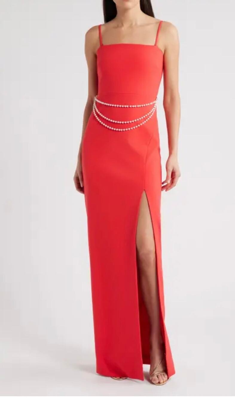 Likely Faux Pearl Bittersweet Column Gown - Size 4